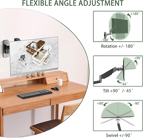 Soporte de pared Upgravity para monitor de 17-32 pulgadas brazo con resorte de gas