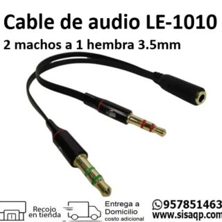 Cable de audio LE-1010 2 machos a 1 Hembra 3.5mm