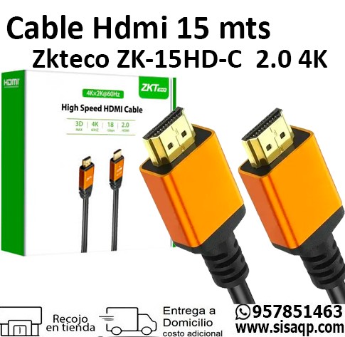 Cable Hdmi Zkteco ZK-15HD-C
