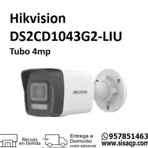 Camara Hikvision DS2CD1043G2-LIU Tubo 4MP Smart Hybrid Light 2.8MM con IR y Audio