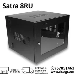 Gabinete Satra 8RU de pared con puerta de vidrio