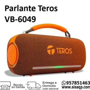 Parlante Teros VB-6049 inalambrico 60W BT 5.3 4000 MAH usb RGB Naranja