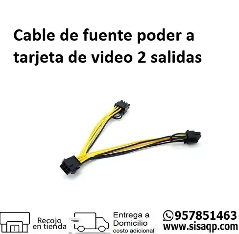 Cable de fuente poder a tarjeta de video 2 salidas