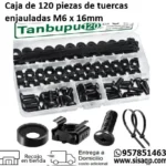 Caja de 120 piezas de tuercas enjauladas M6 x 16mm