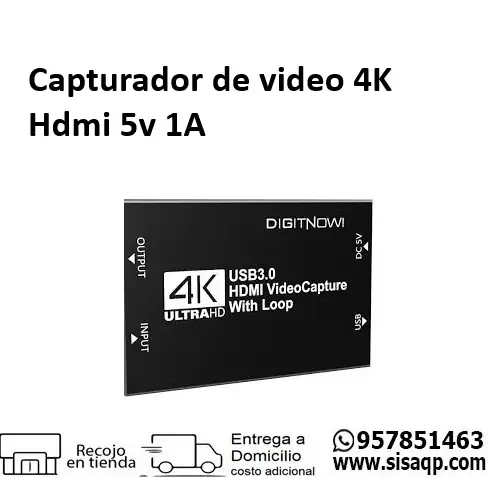 Capturador de video 4K Hdmi 5V 1A