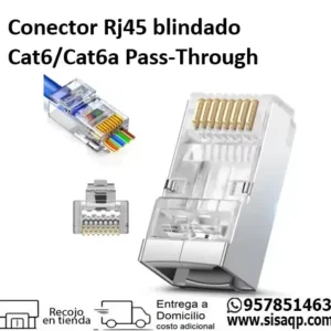 Conector RJ45 blindado Cat6/Cat6A Pass-Through