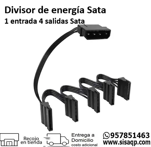 Divisor de energia Sata de 1 entrada 4 salidas Sata