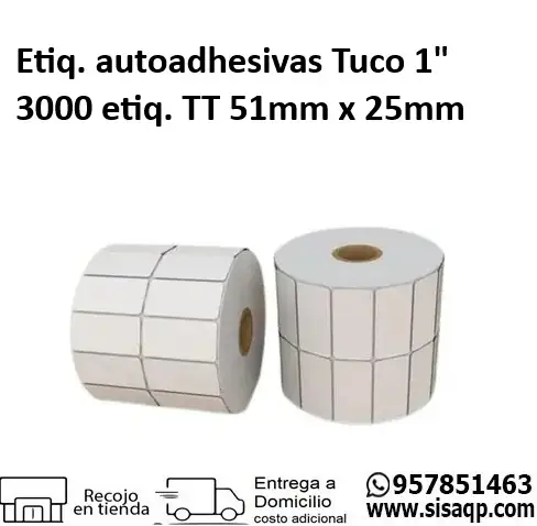 Etiquetas autoadhesivas Tuco 1 Rollo de 3000 etiquetas TT