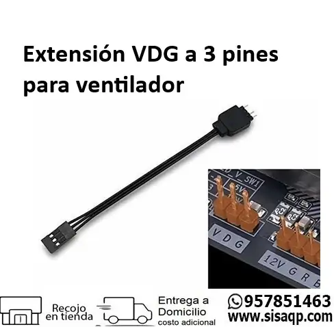 Extension VDG a 3 pines para ventilador