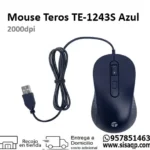 Mouse Teros TE-1243S 2000 dpi usb 4 botones azul