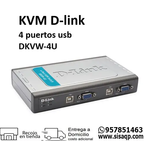 Commutador KVM D-Link DKVM-4U de 4 puertos usb