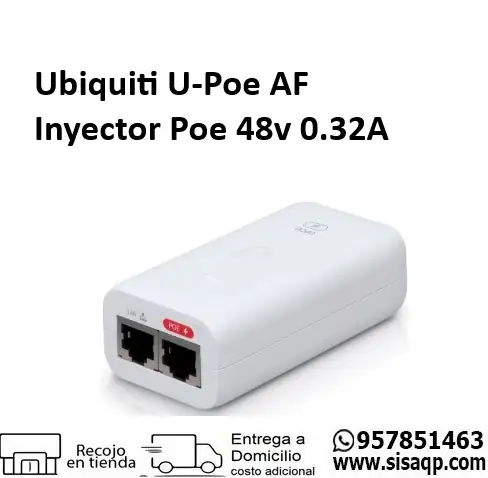 Ubiquiti U-POE AF Inyector POE 48V 0.32A