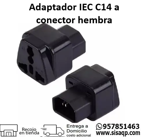 Adaptador de energia IEC C14 a conector hembra