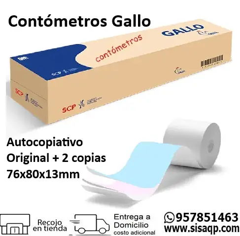Contometro autocopiativo Gallo 76x80x13mm original +2 copias