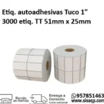 Rollo de 3000 Etiquetas autoadhesivas TT 51mm x 25mm 2 columnas Tuco 1"