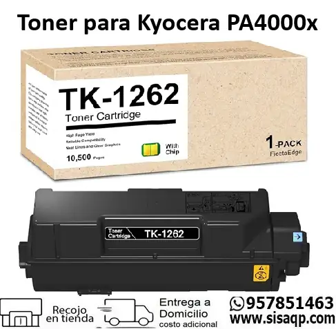 Toner compatible TK-1262 Fiestaedge para Ecosys PA4000X