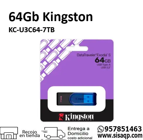 Usb Kingston KC-U3C64-7TB 64GB Exodia S Blue